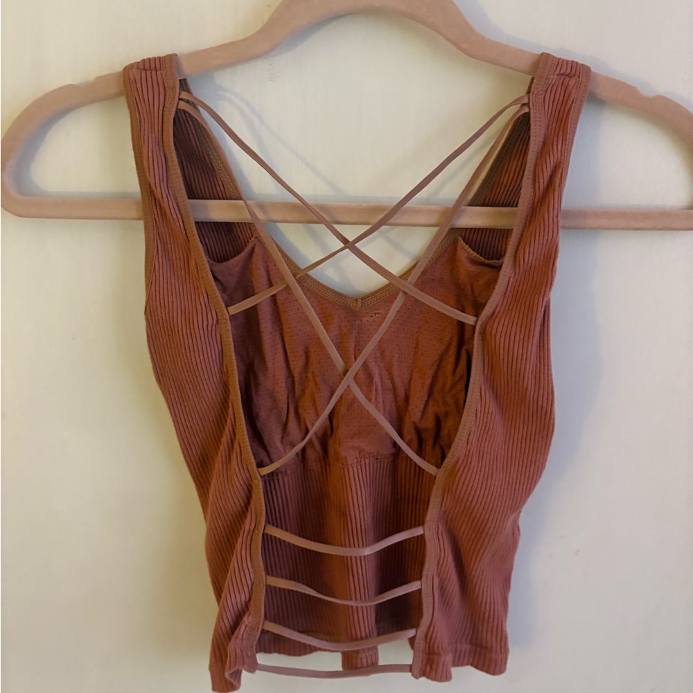 ROMWE Ribbed Tank Top - Warm Brown - Picture 2 of 4